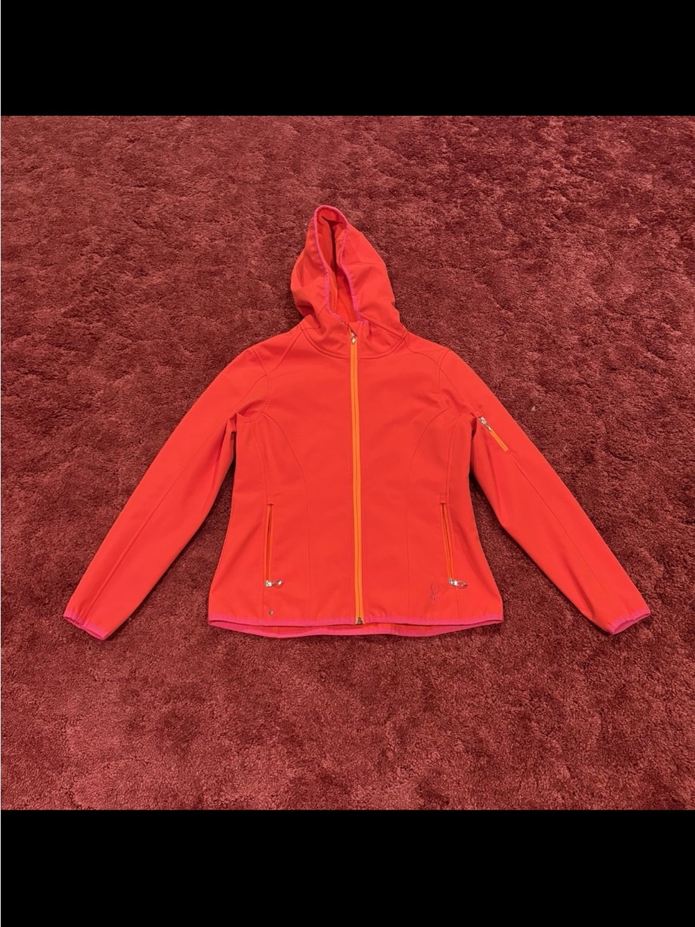 Women’s Orange Hooded Utility Jacket